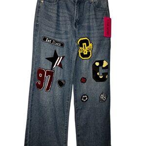 J for Justify Blue Jeans with Colorful Patches